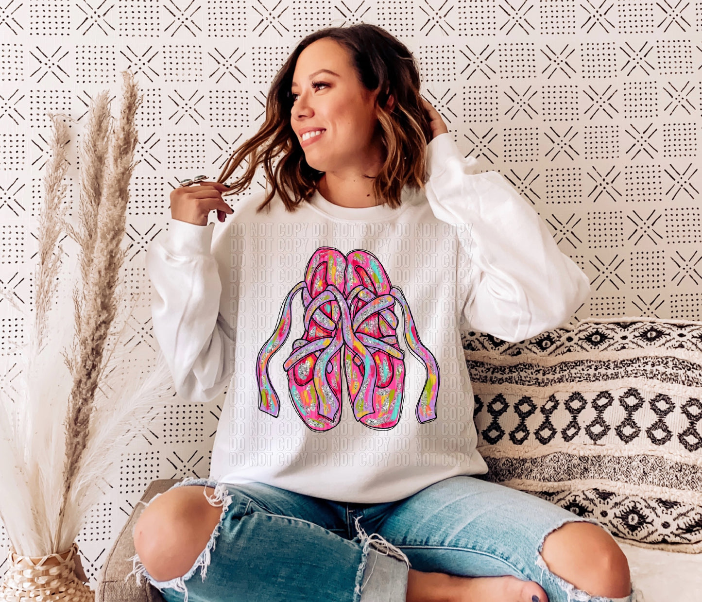 Silver Glitz Dance Slippers DTF Transfer