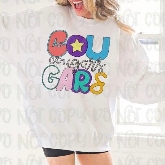 Cougars Fun and Funky DTF Transfer