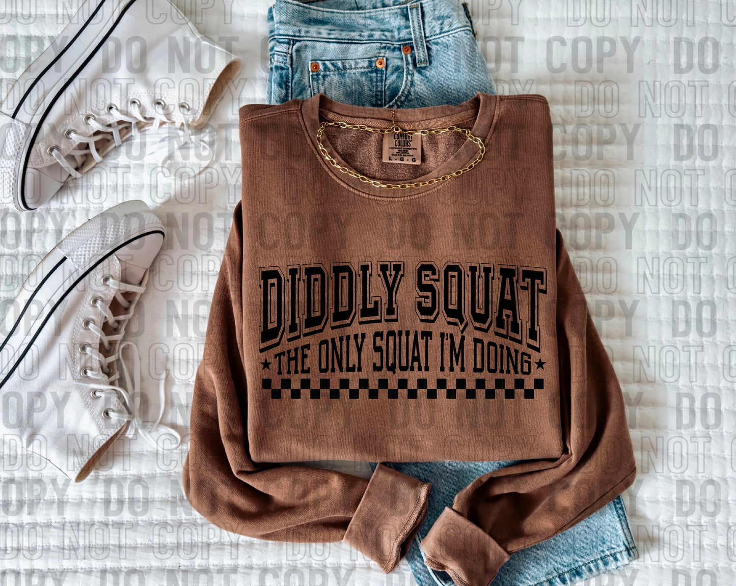 Diddly Squat Black Font DTF Transfer