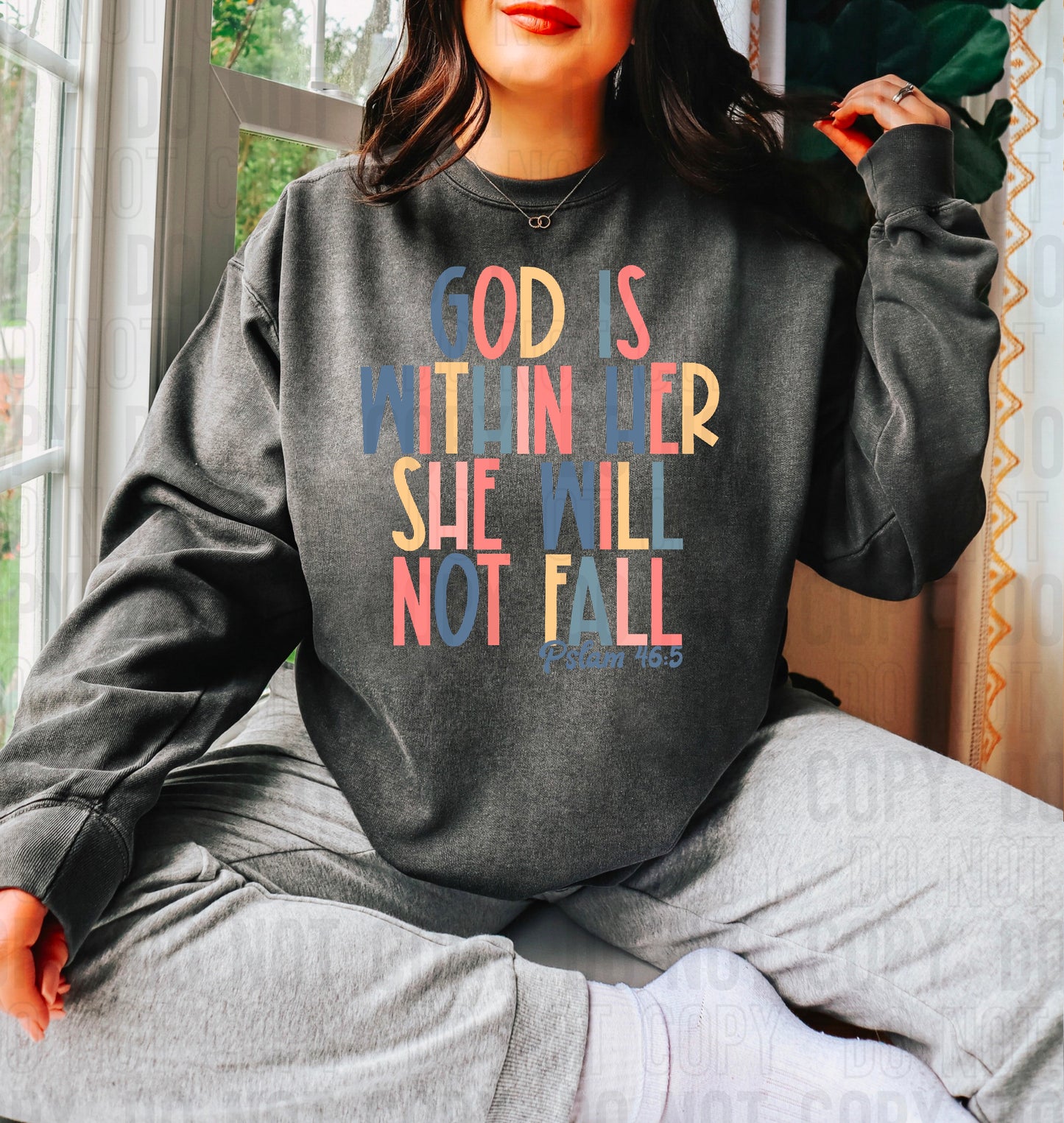 God Is Within Her She Will Not Fail DTF Transfer
