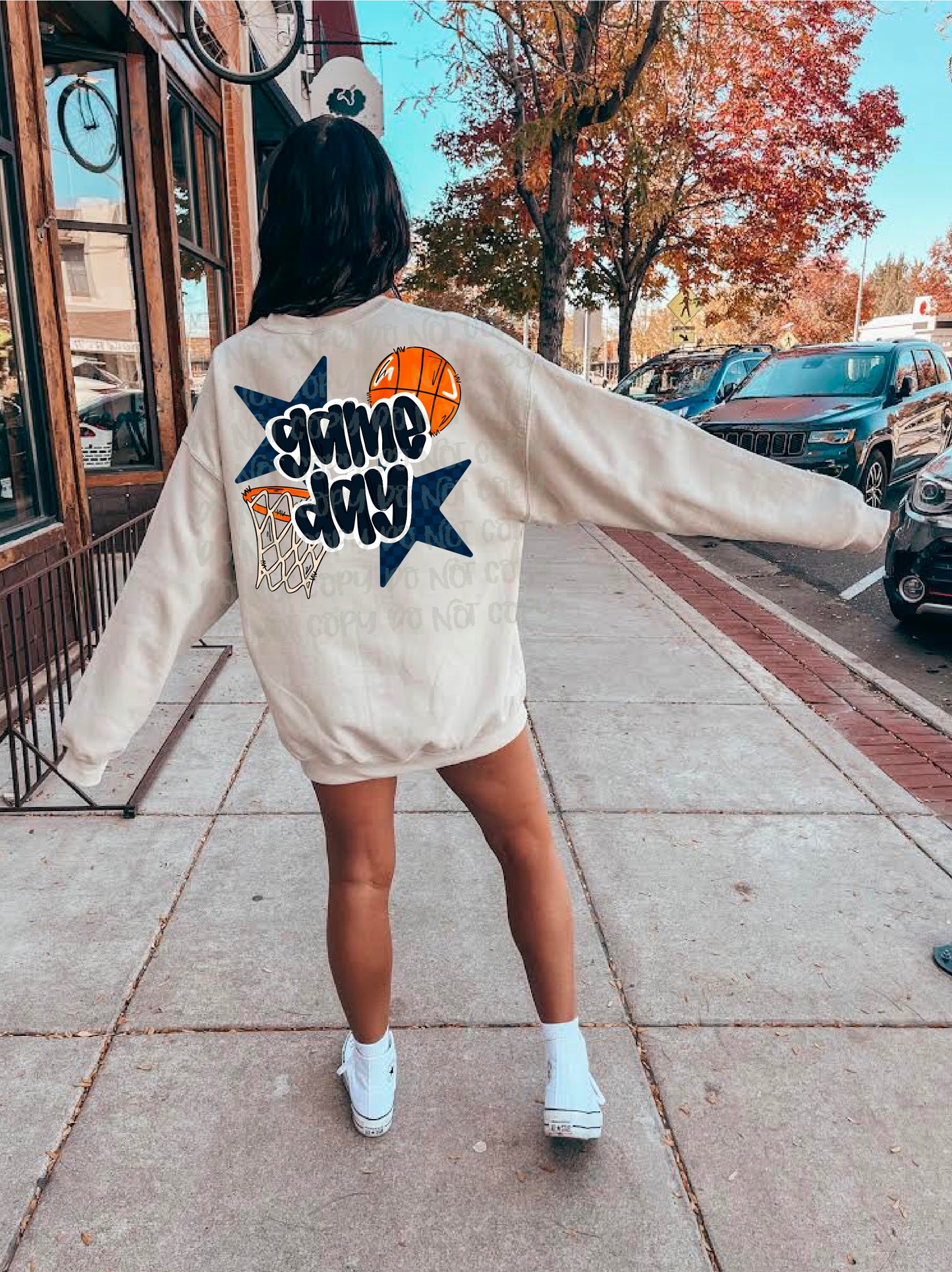 Game Day Basketball Navy DTF Transfer
