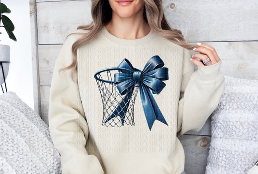Navy Coquette Basketball Hoop DTF Transfer