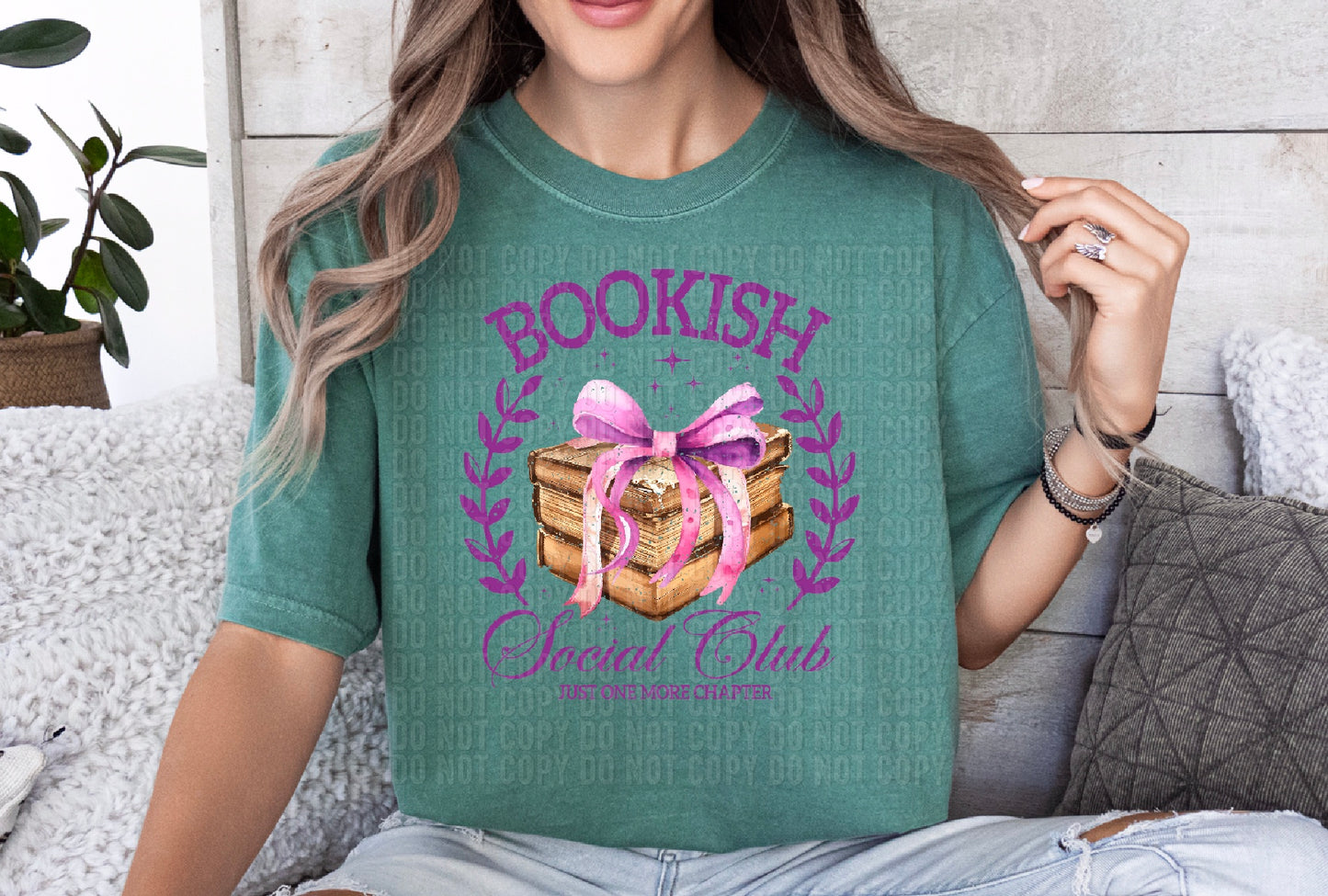 Bookish Social Club Purple Font DTF Transfer