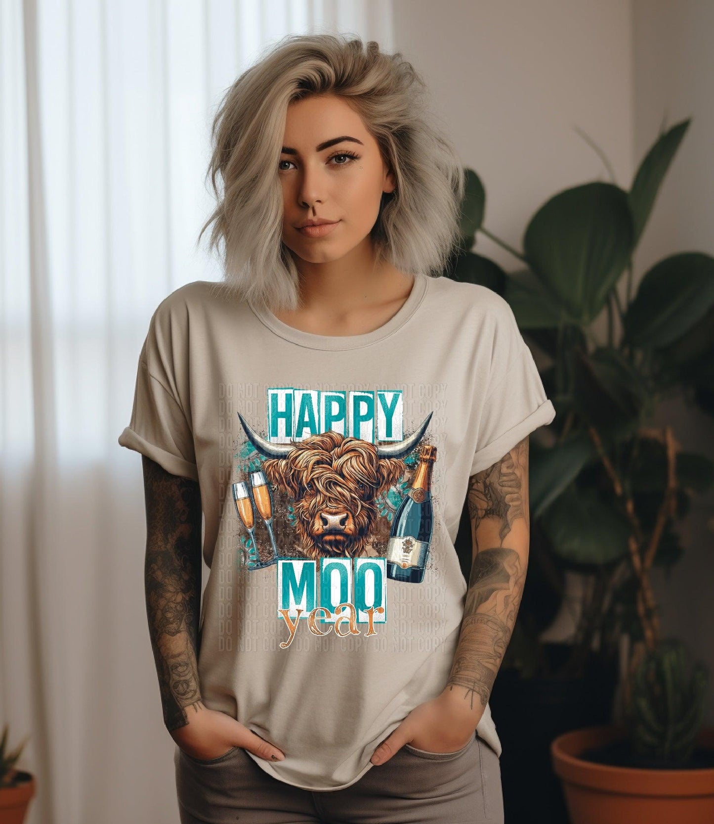 Happy Moo Year DTF Transfer