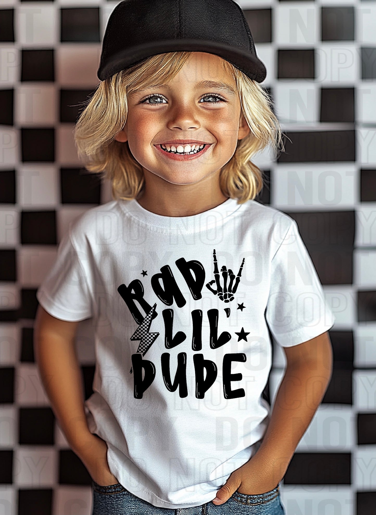 Rad Lil Dude Black Font DTF Transfer