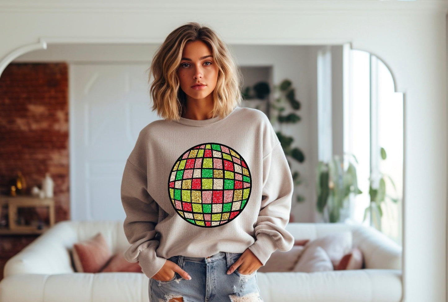 New Year Disco Ball DTF Transfer