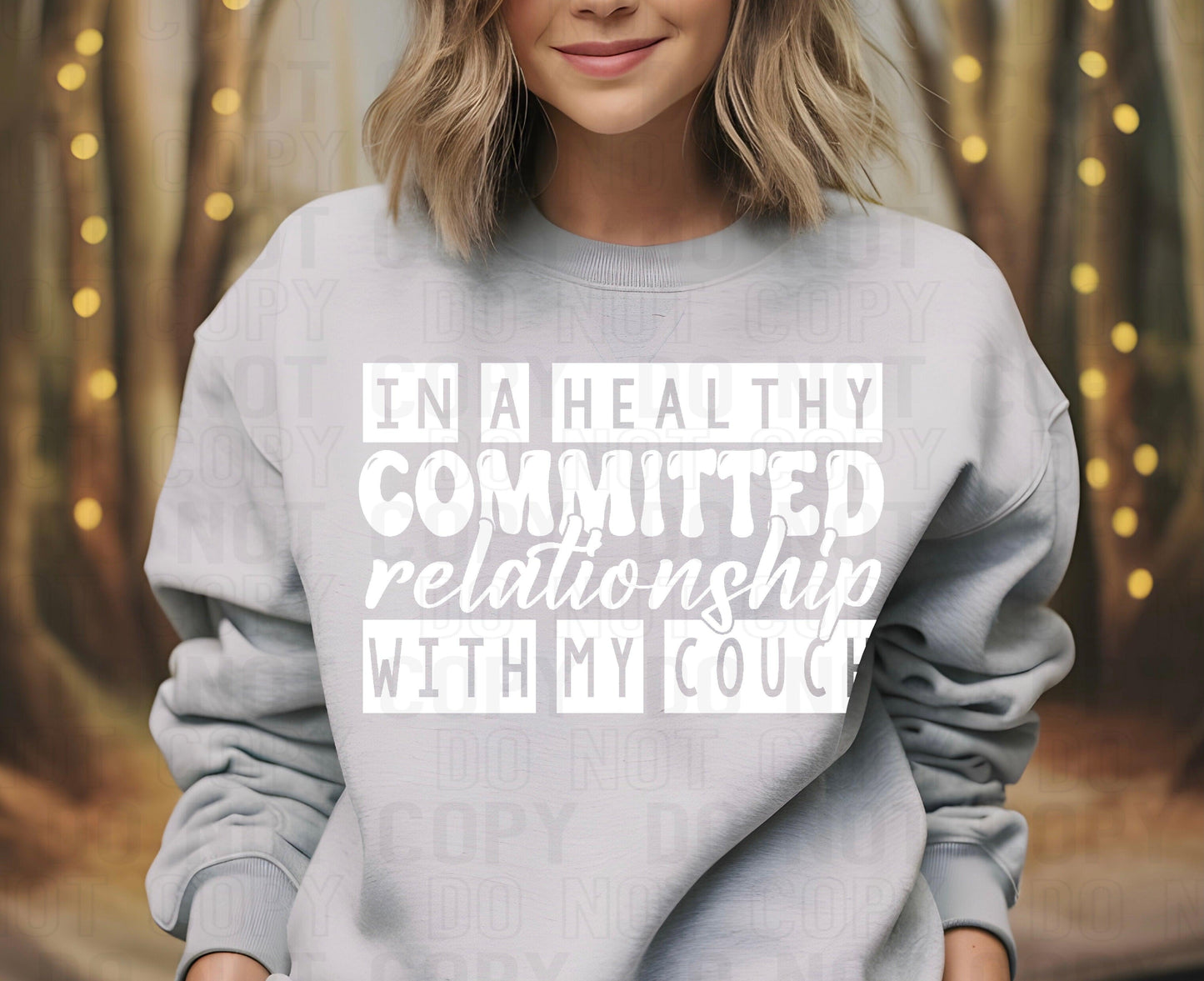 Relationship With My Couch White Font DTF Transfer