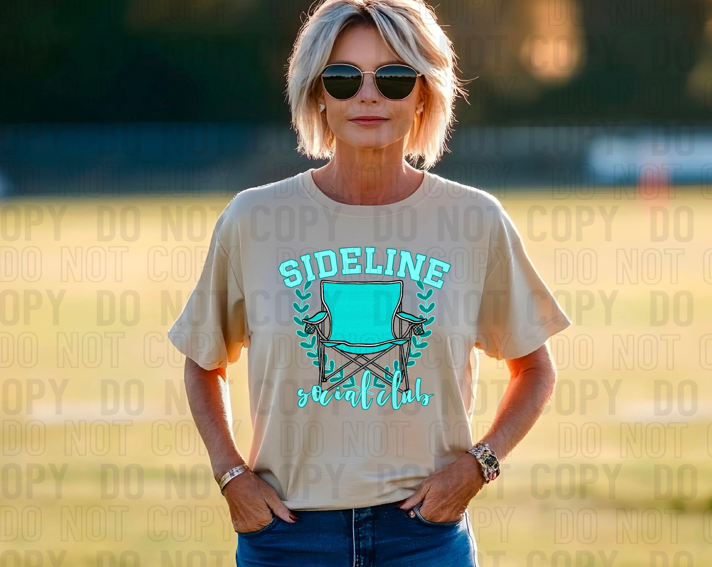 Sideline Social Club Teal DTF Transfer