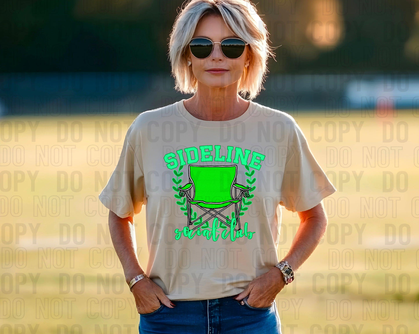 Sideline Social Club Green DTF Transfer