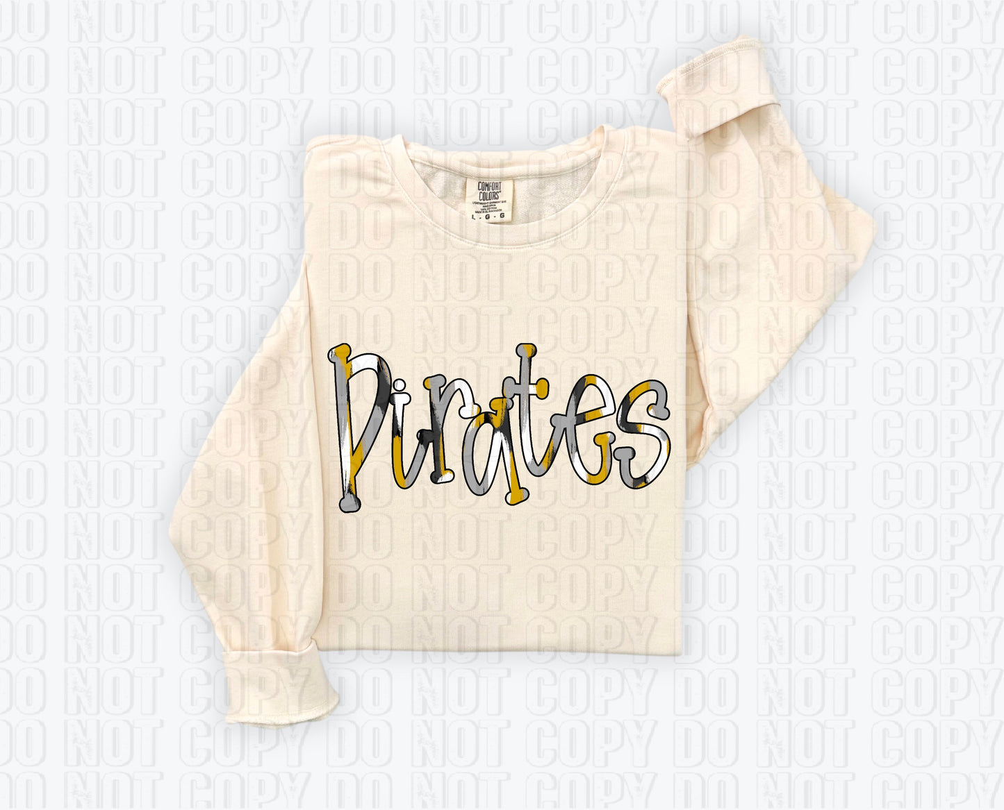 Pirates Funky Spotted Serif Mascot Vegas Gold DTF Transfer