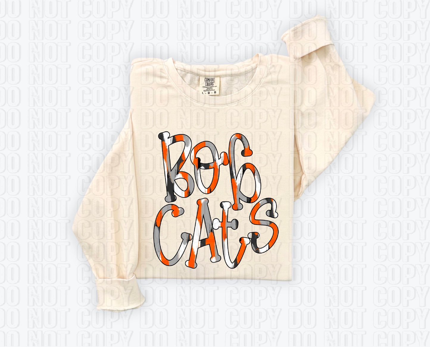 Bobcats Funky Spotted Serif Mascot Orange DTF Transfer