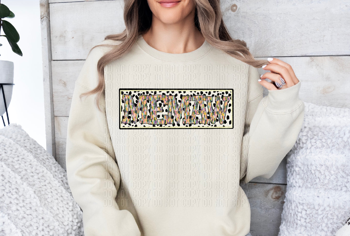 Memaw Brushstroke Dot Name Plate DTF Transfer