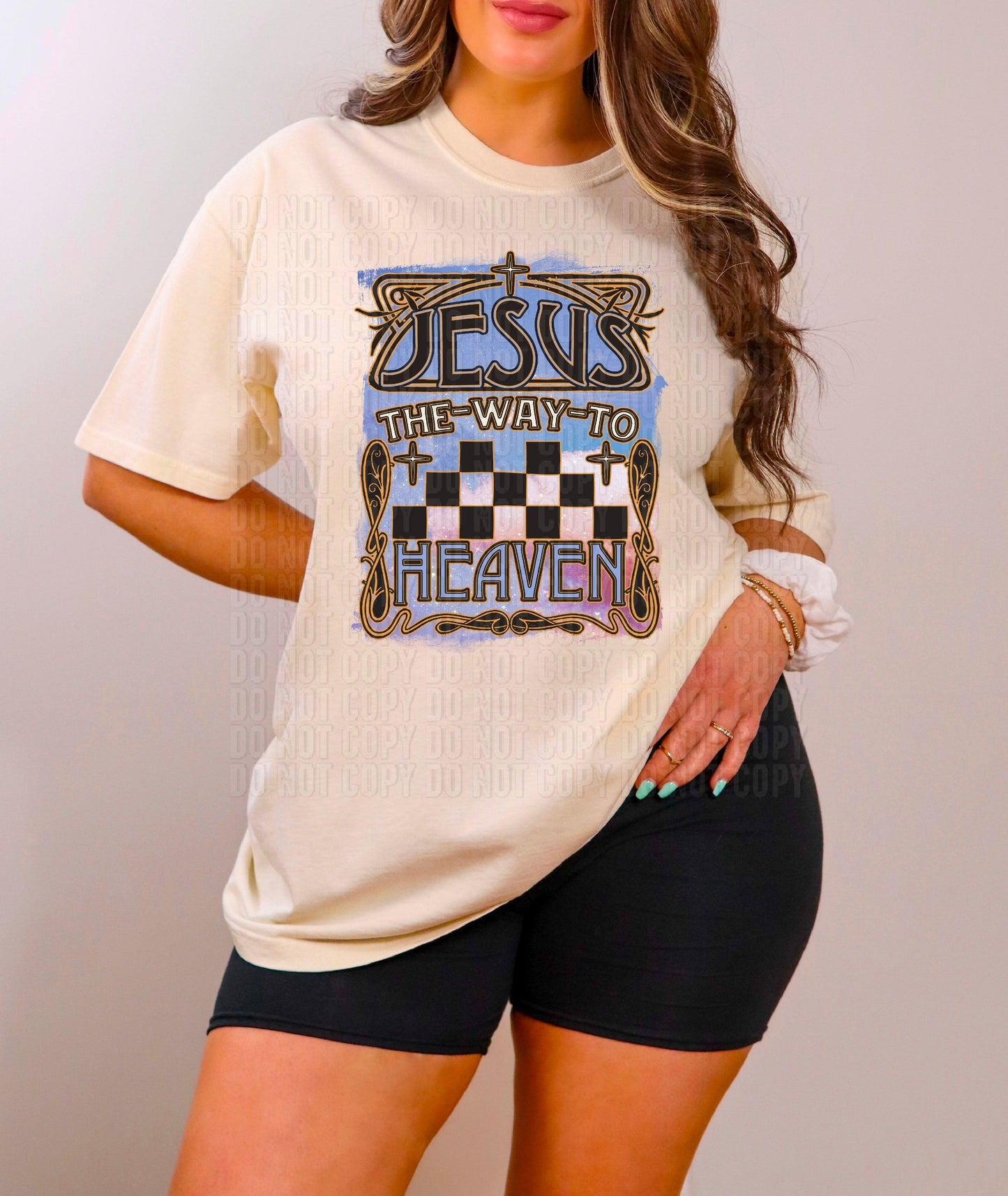 Jesus The Way To Heaven Colorful DTF Transfer