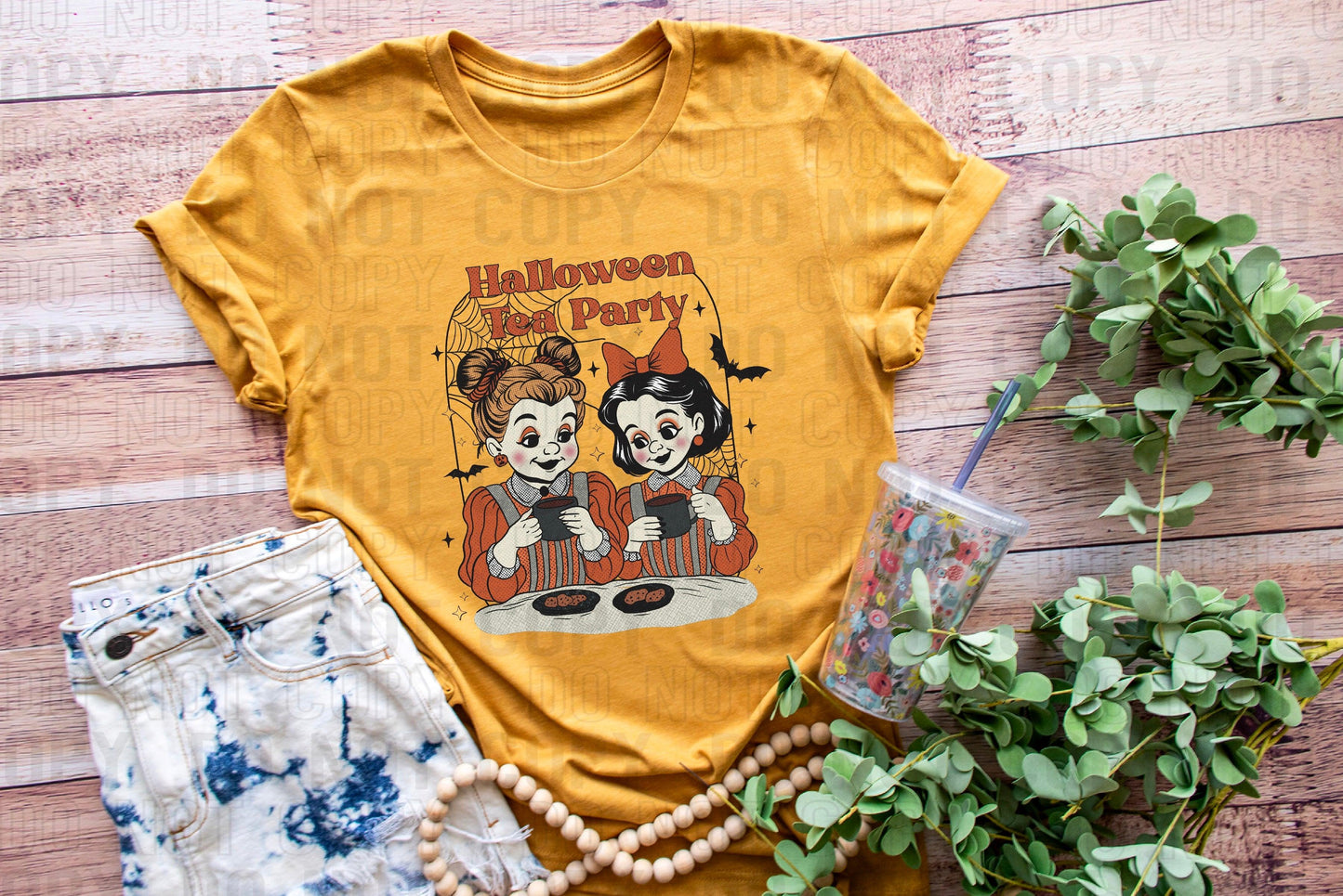 Halloween Tea Party Light DTF Transfer