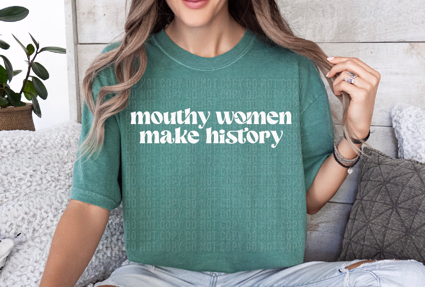 Mouthy Women Make History White Font DTF Transfer