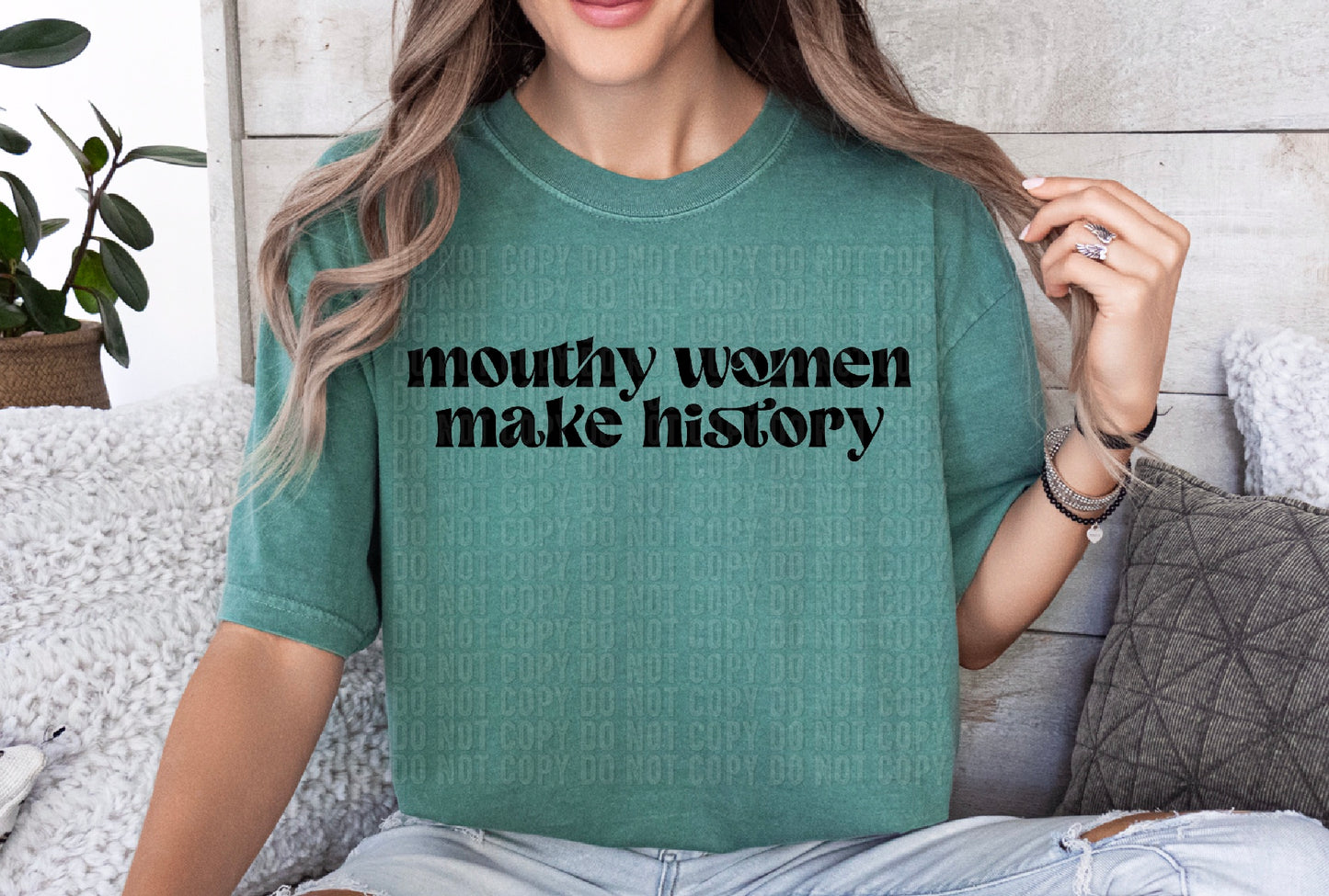 Mouthy Women Make History Black Font DTF Transfer