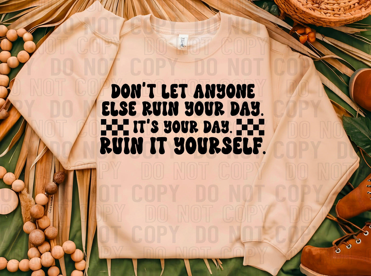 Ruin It Yourself Black Font DTF Transfer