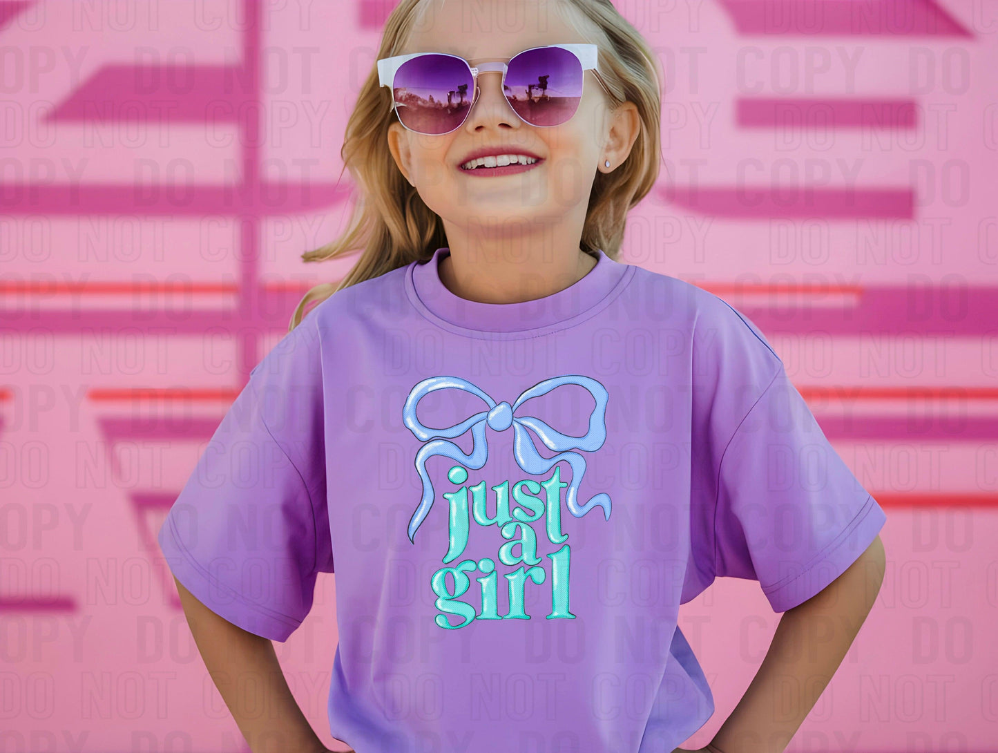 Just A Girl Blue Coquette DTF Transfer