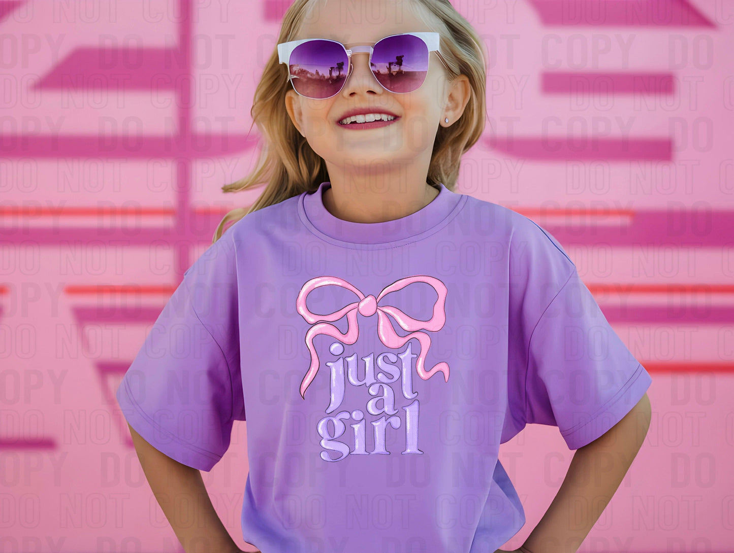 Just A Girl Pink Coquette DTF Transfer