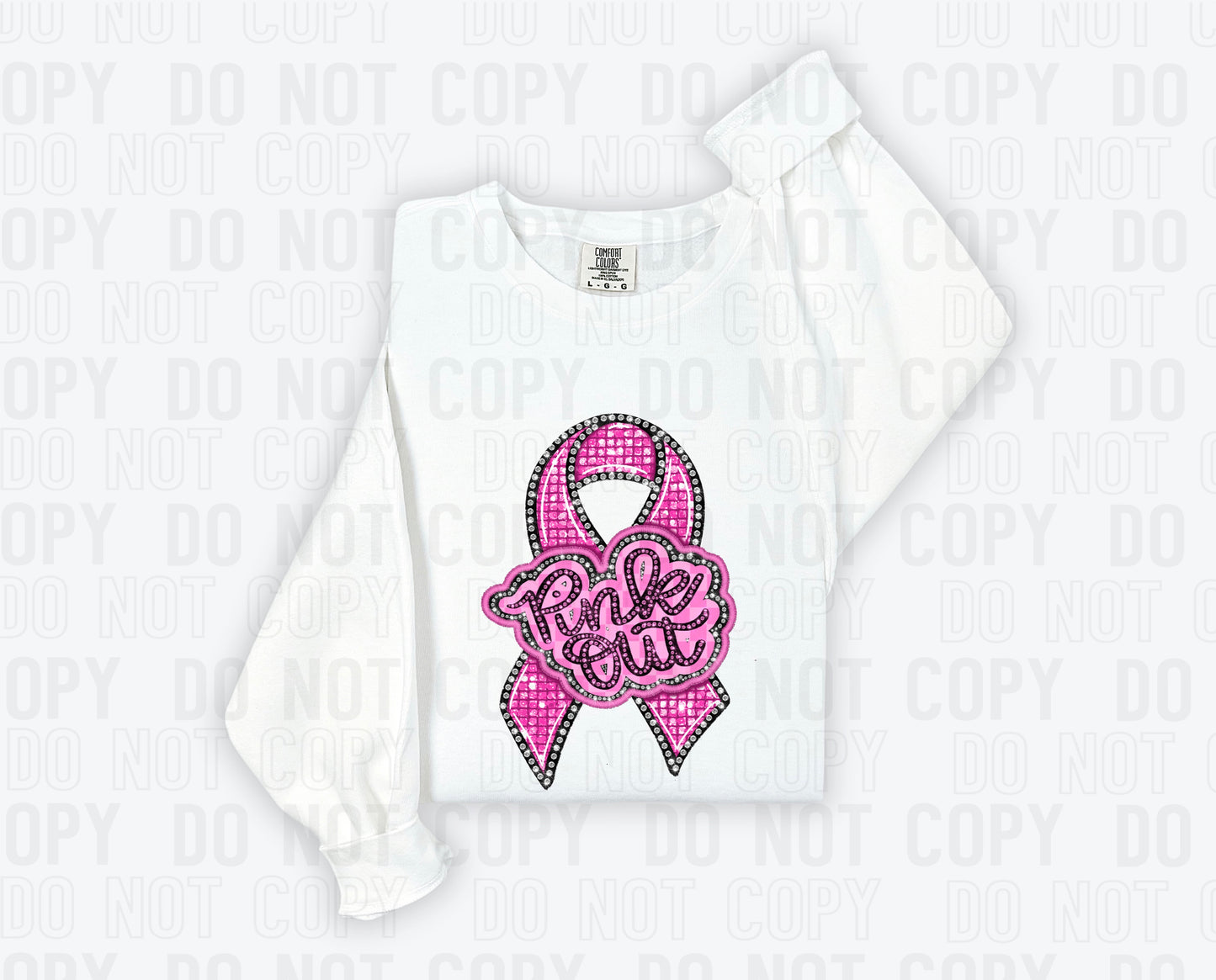 Pink Out Rhinestones DTF Transfer