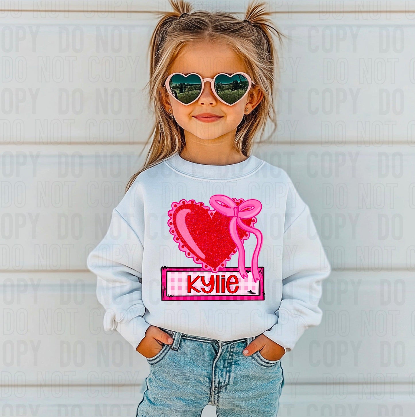 Valentine's Day Heart (Girl) Custom/Name Personalized Name Plate DTF Transfer