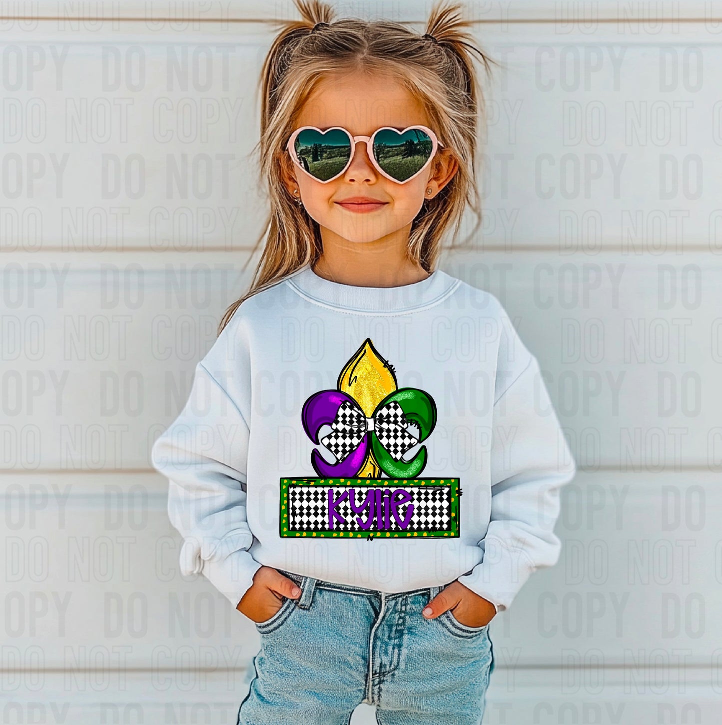 Fleur De Lis Patch (Girl) Custom/Name Personalized Name Plate DTF Transfer