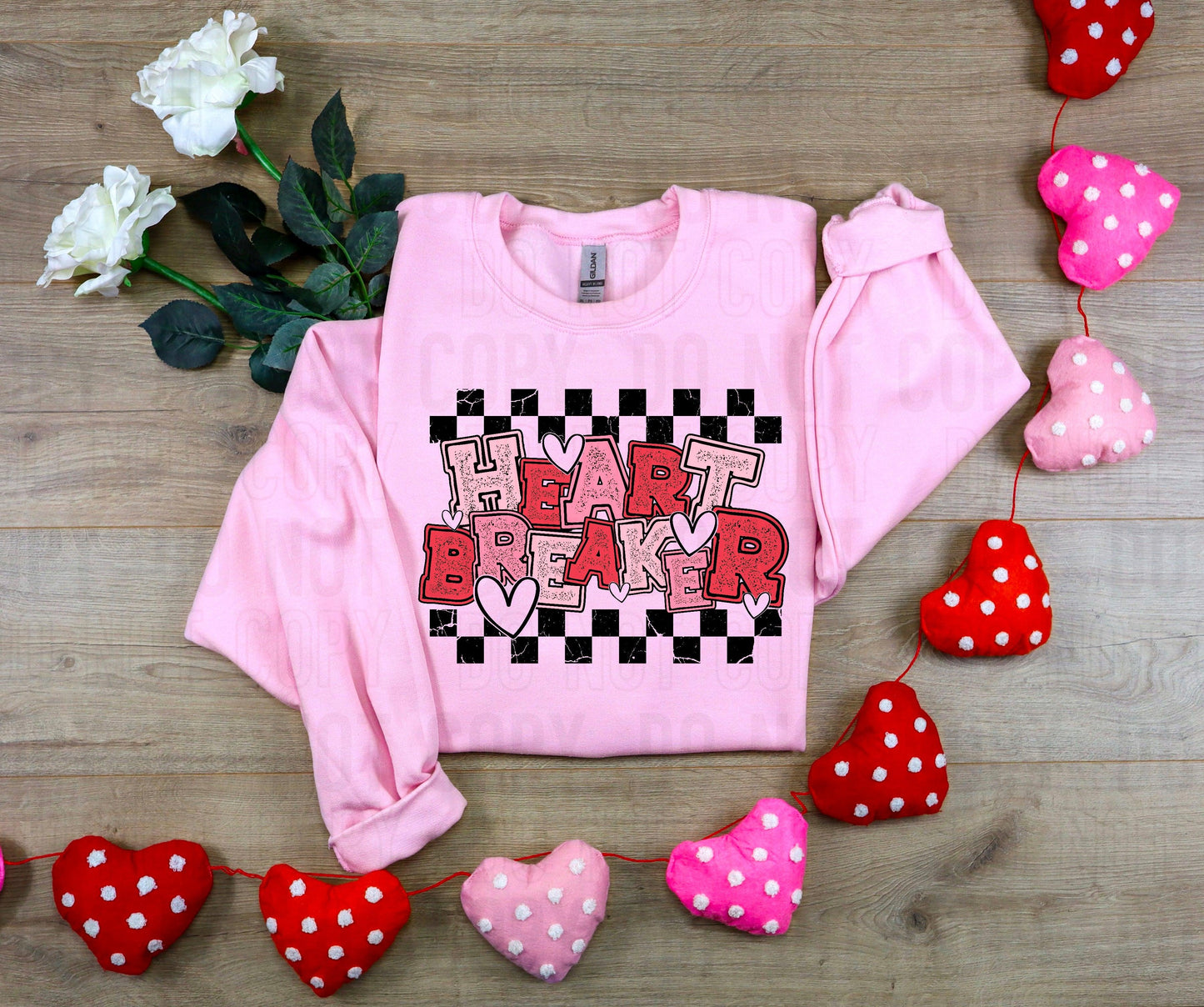 Heart Breaker Grunge Checker DTF Transfer