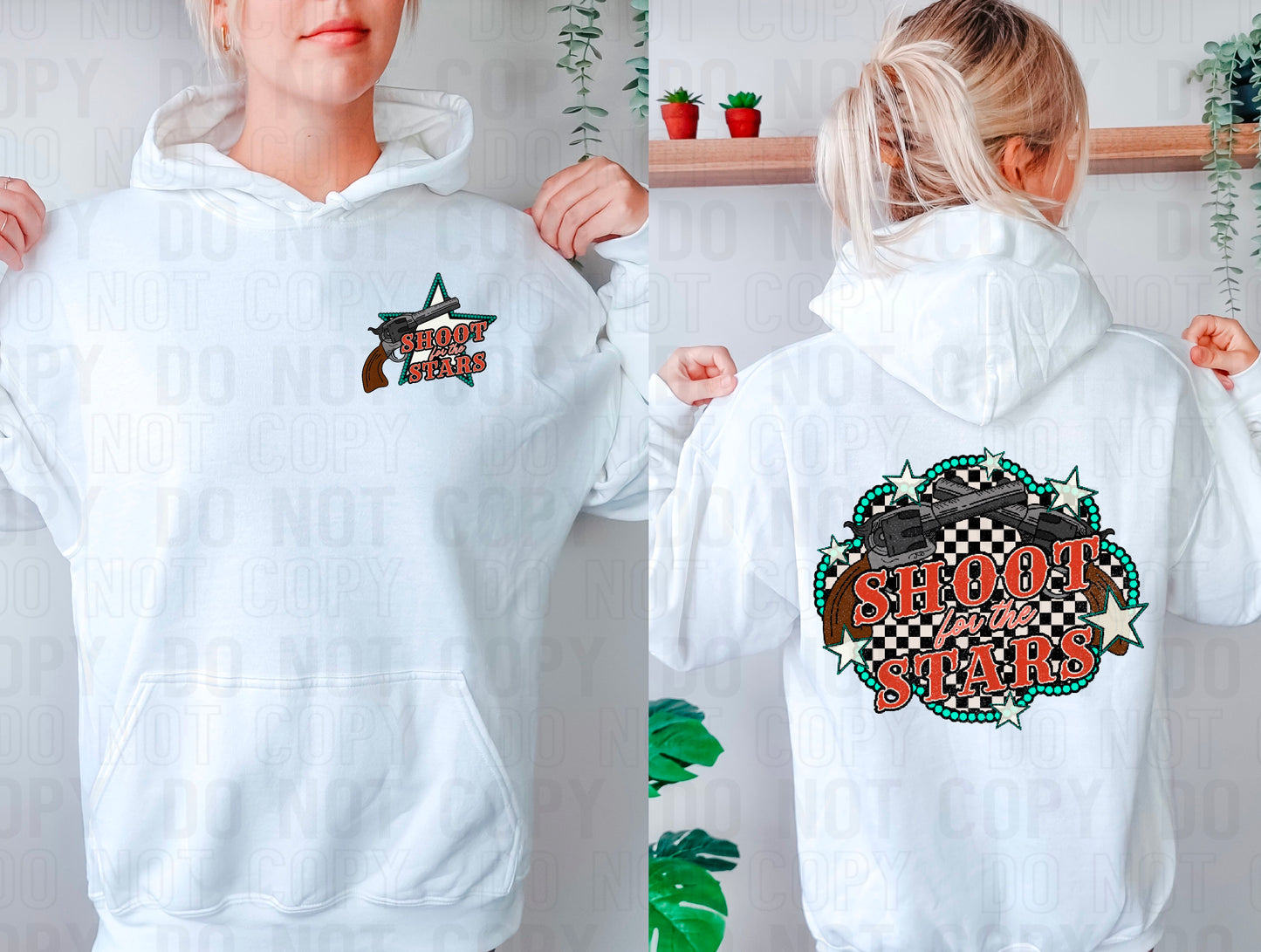 Shoot For The Stars Red Front/Back DTF Transfer