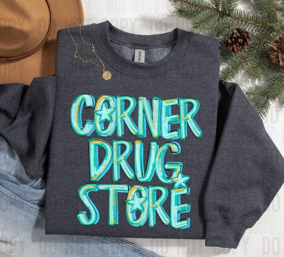 Corner Drug Store Blue Lagoon DTF Transfer