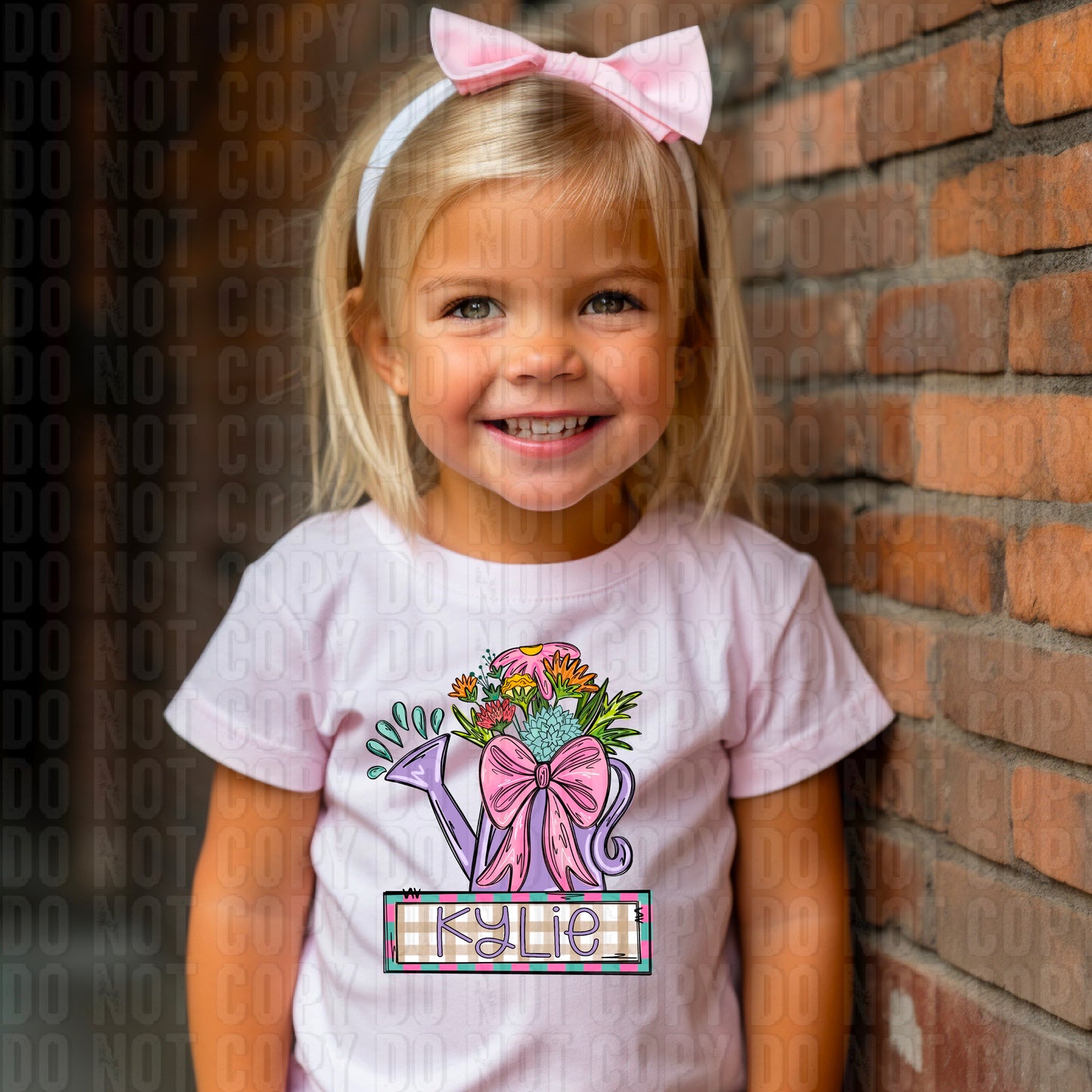 Water Pot (Girl) Custom/Name Personalized Name Plate DTF Transfer