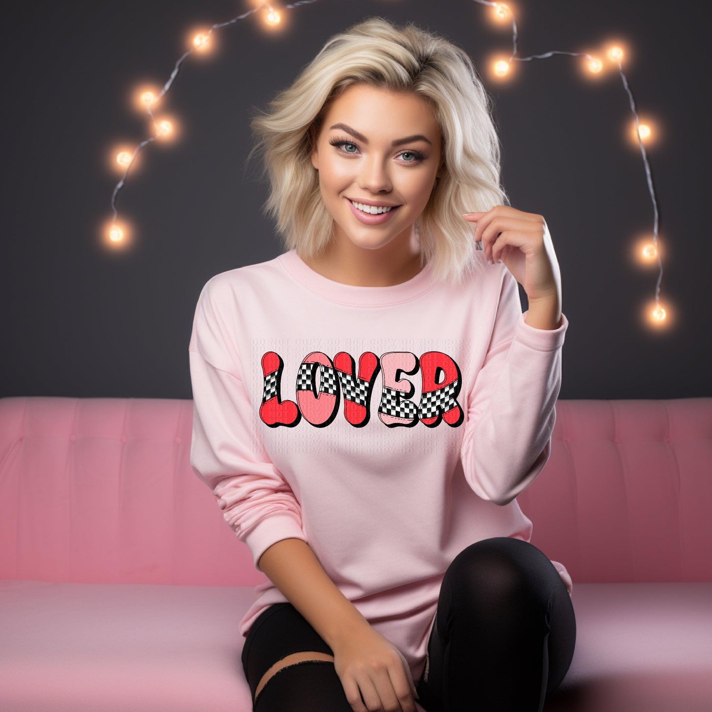 Lover Checkered DTF Transfer