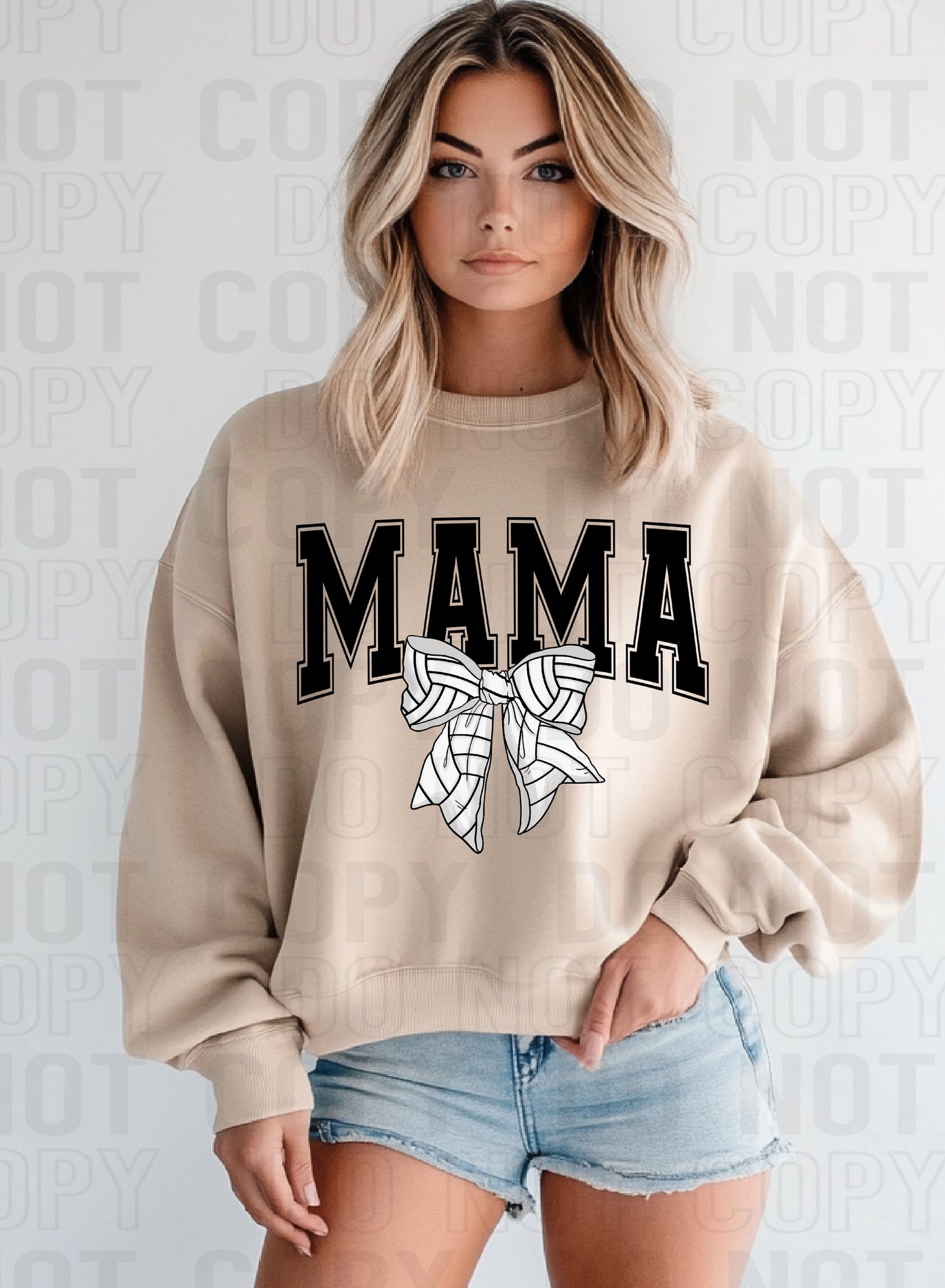 Mama Volleyball Black DTF Transfer