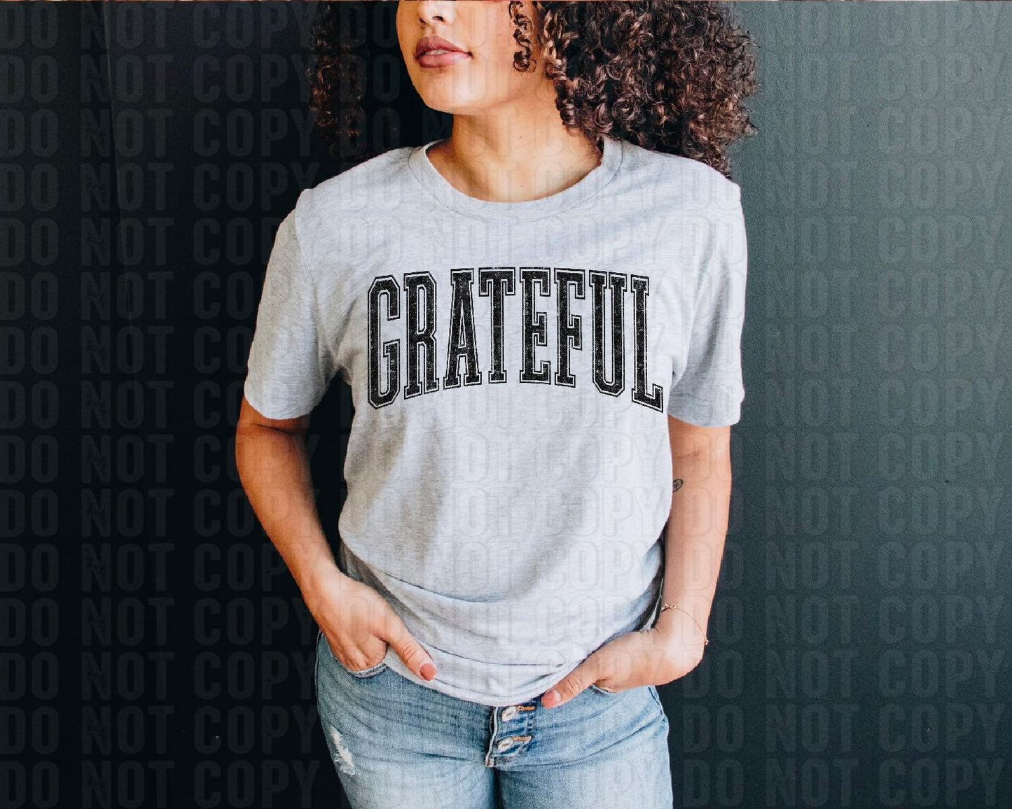 Grateful Black Grunge DTF Transfer