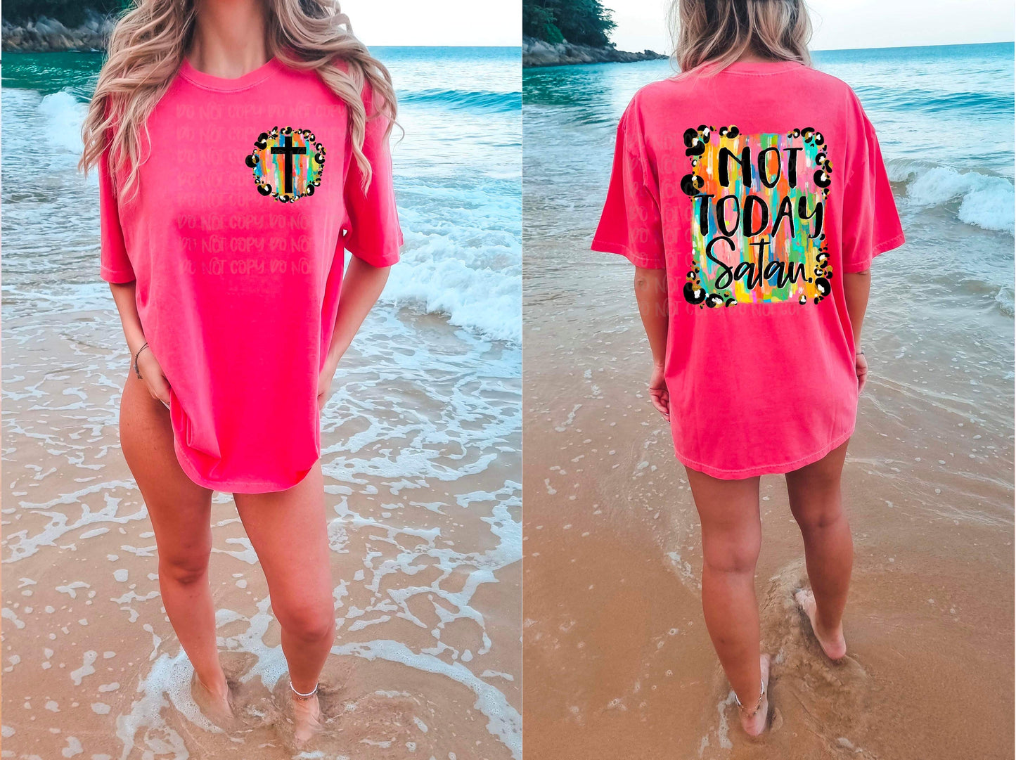 Not Today Satan Front/Back DTF Transfer