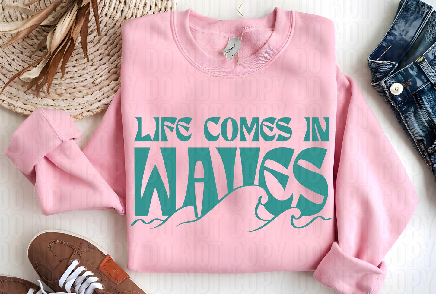 Life Comes In Waves Green DTF Transfer