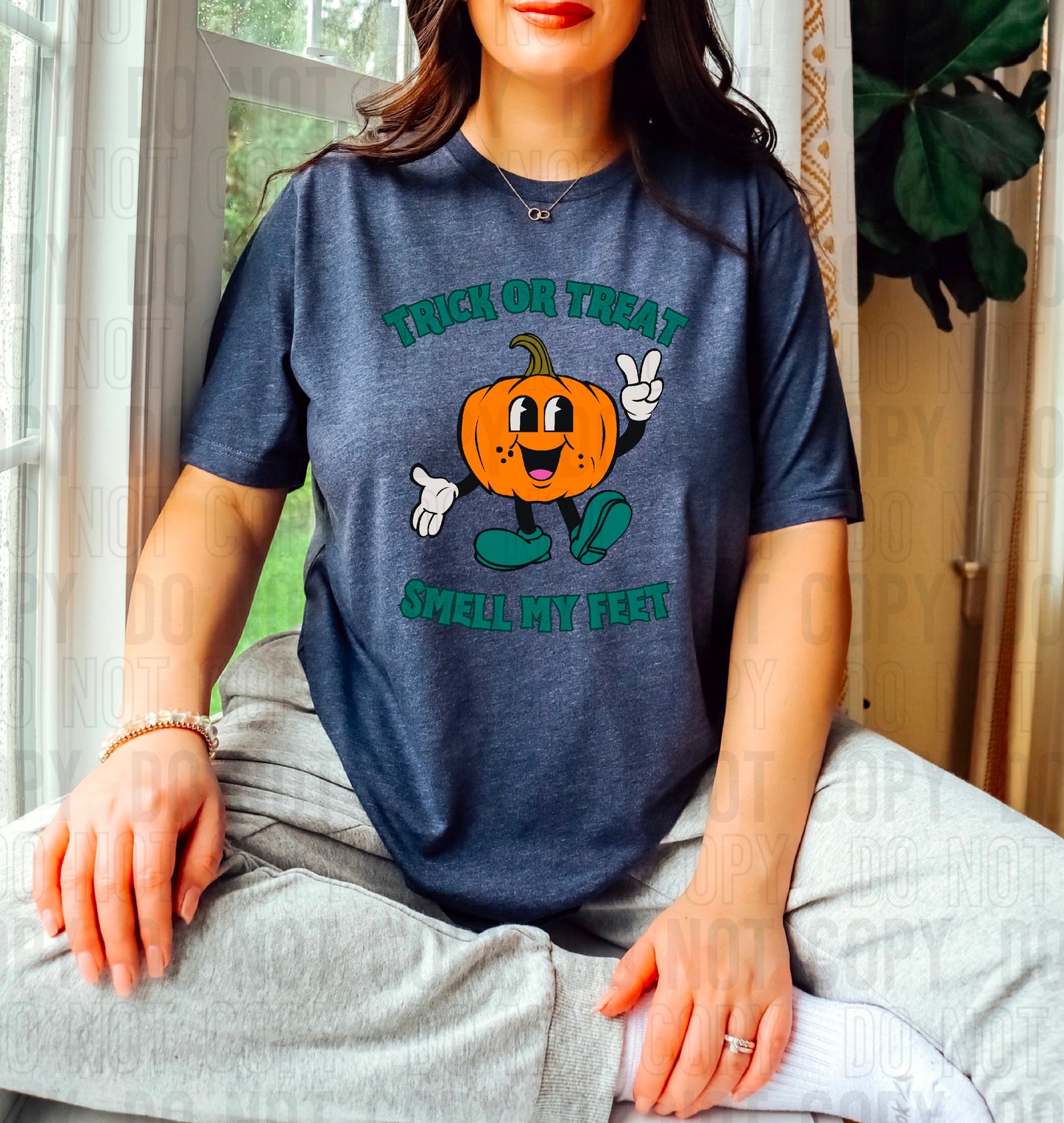 Trick Or Treat Smell My Feet Green DTF Transfer