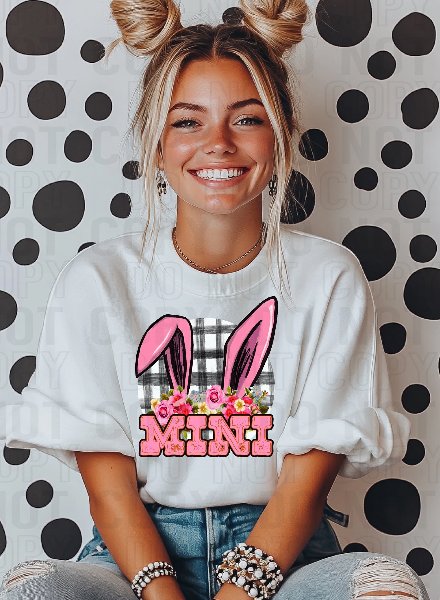 Mini Easter Name Pink DTF Transfer