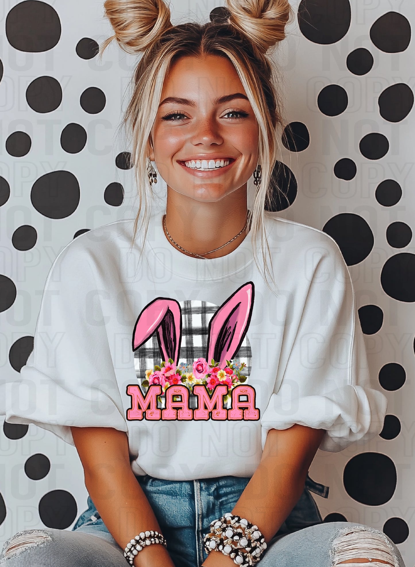 Mama Easter Name Pink DTF Transfer