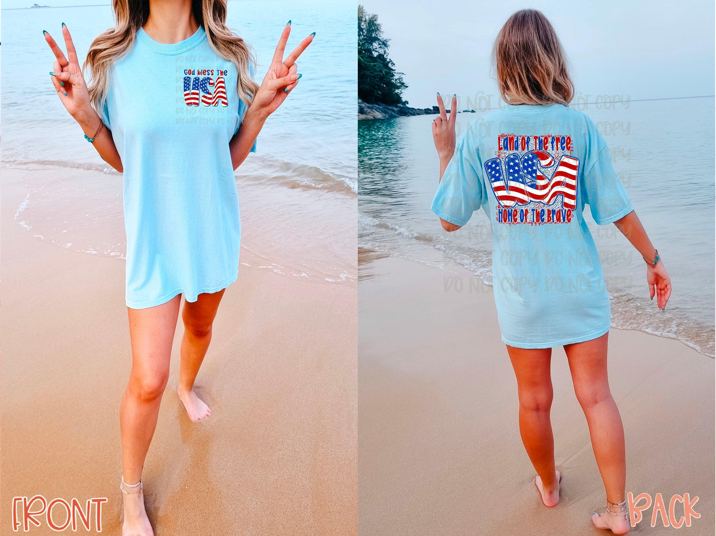 God Bless The USA Front/Back DTF Transfer