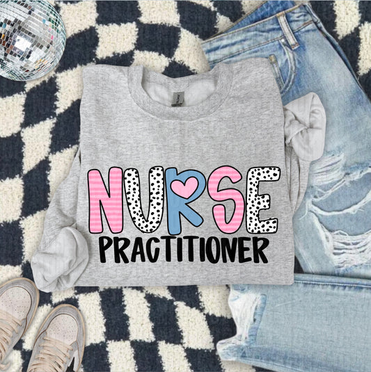 Nurse Practitioner Hearts DTF Transfer