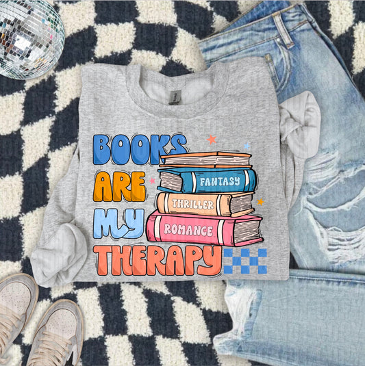 Books Are My Therapy DTF Transfer