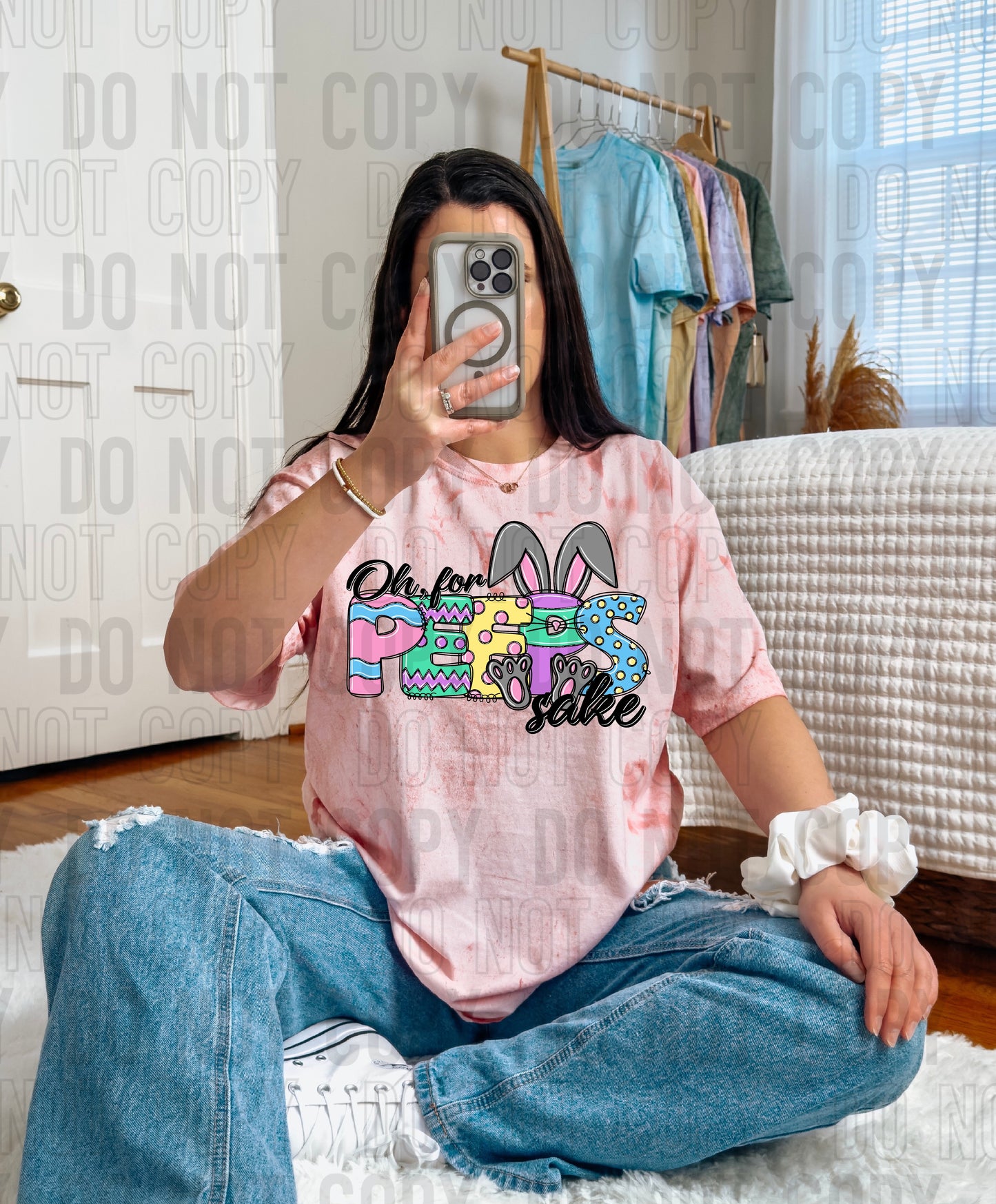 Oh For Peeps Sake Bunny Ears DTF Transfer