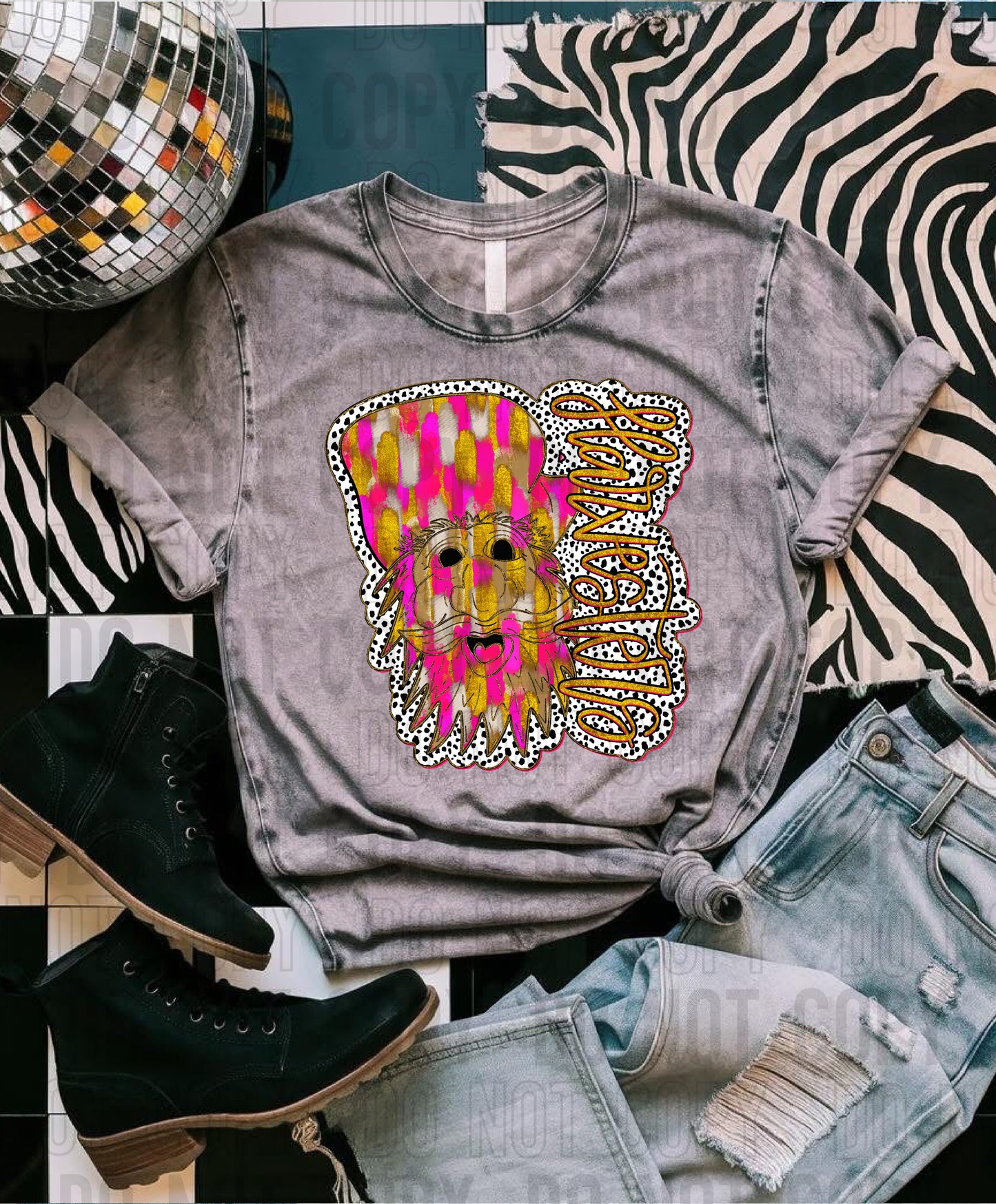 Harvesters Pink Gold Mascot DTF Transfer