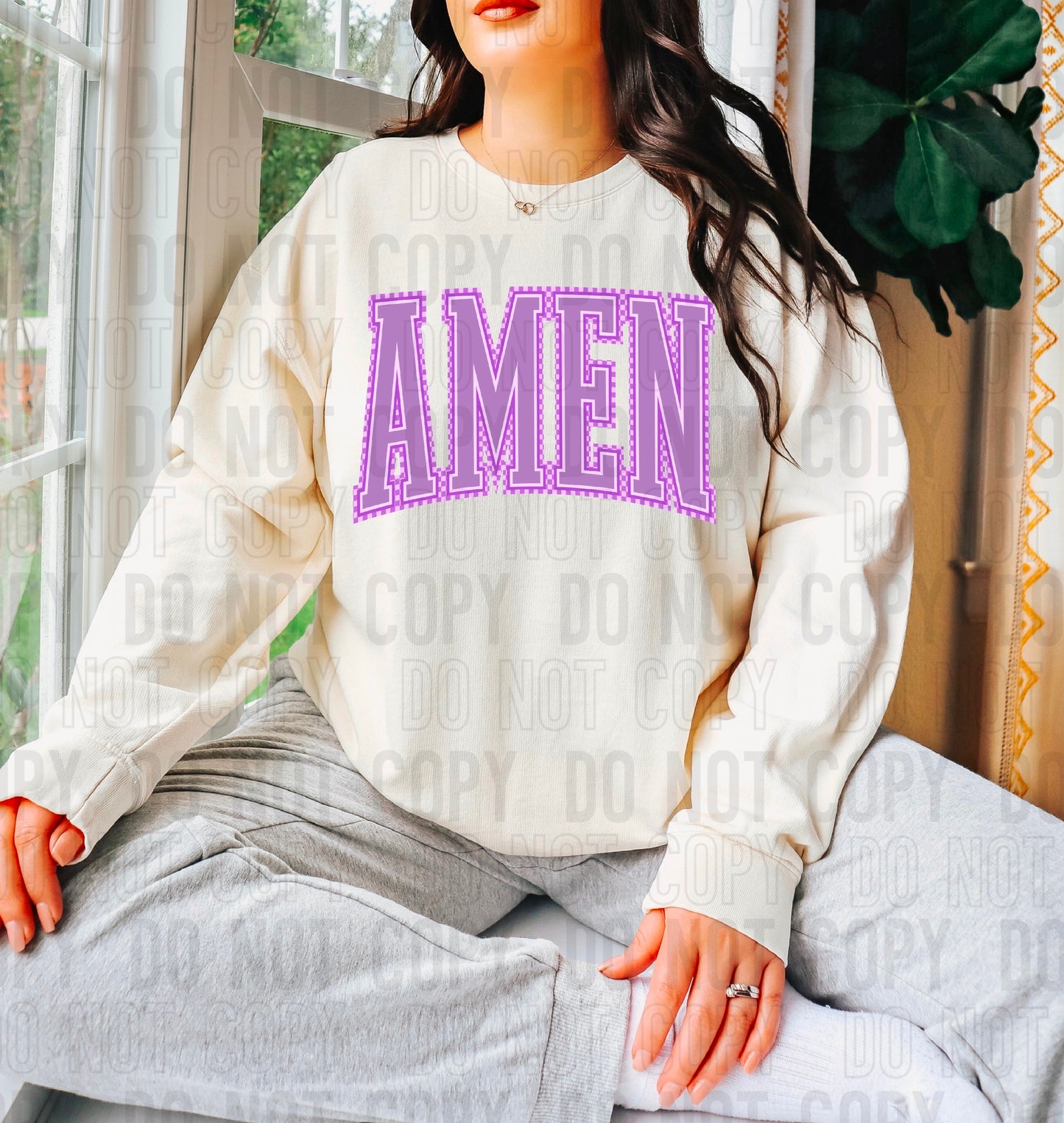 Amen Purple DTF Transfer