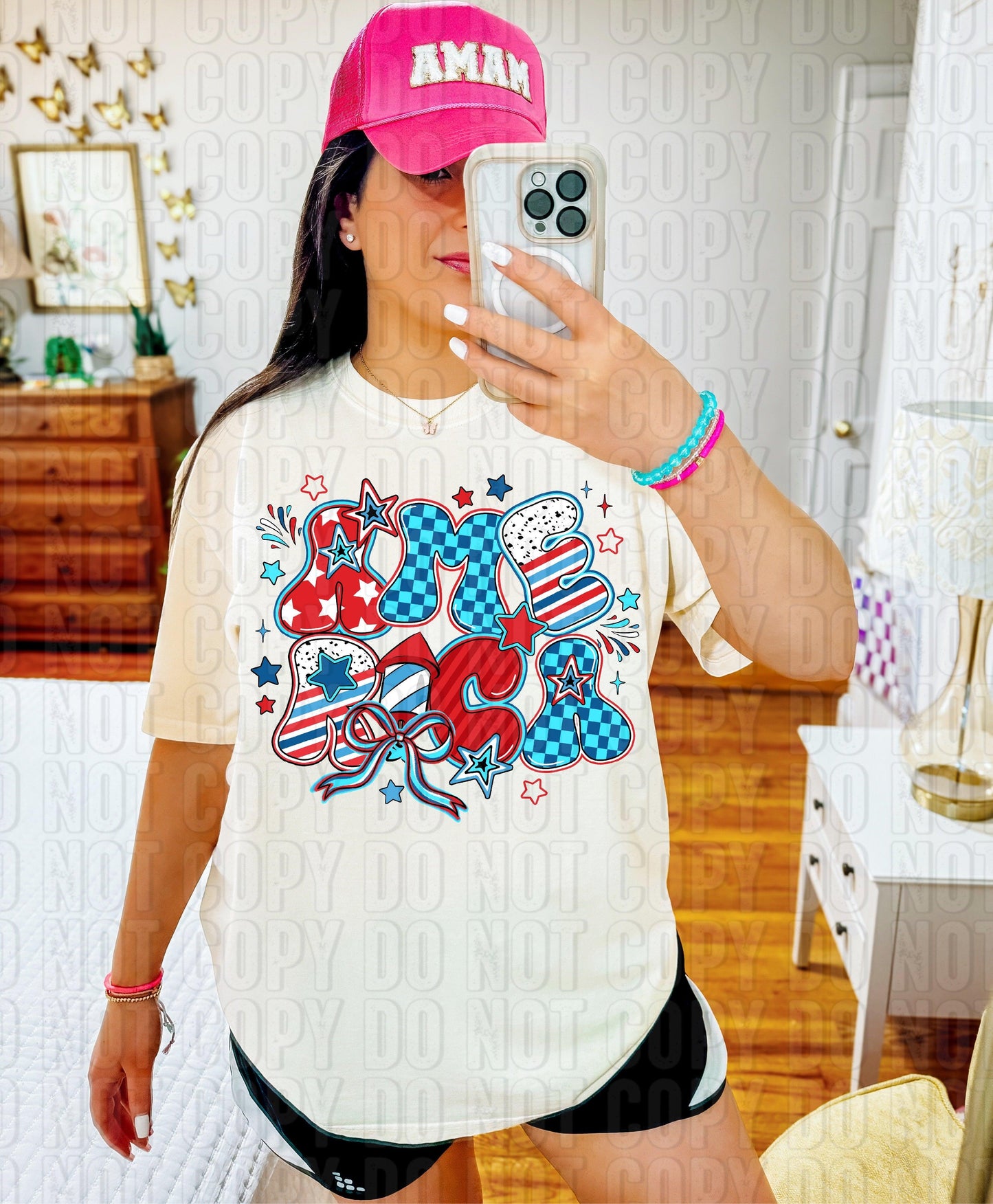 America Bright Doodle DTF Transfer