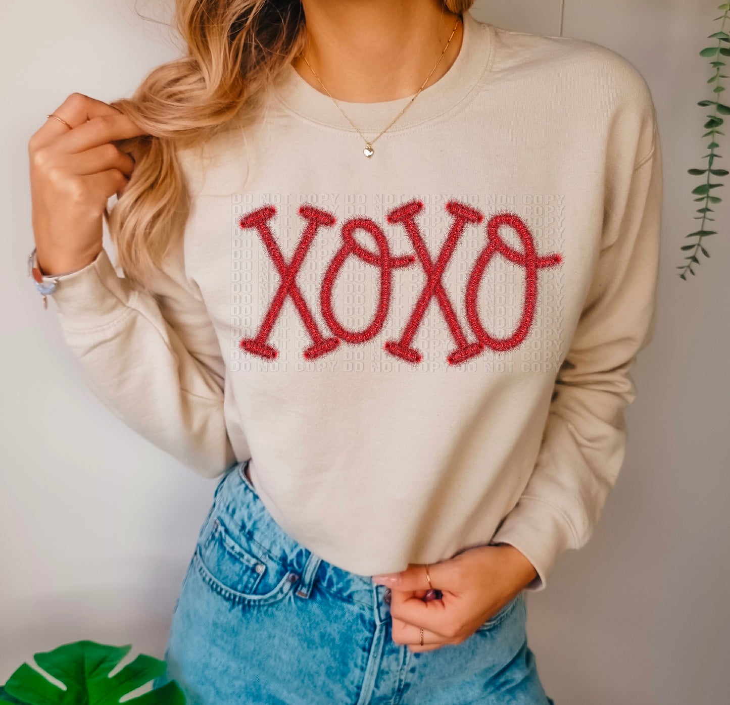 XOXO Tinsel Faux DTF Transfer