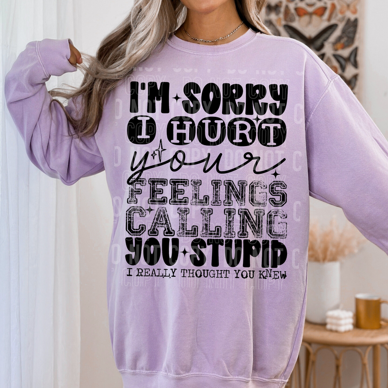 I'm Sorry I Hurt Your Feelings DTF Transfer