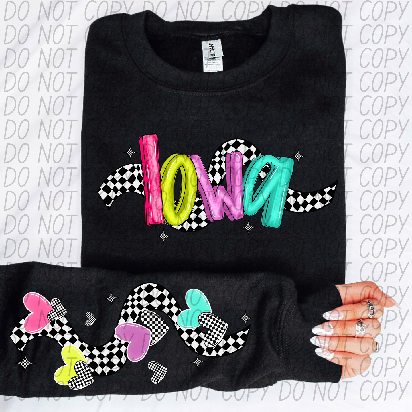 Iowa Bright Checker State DTF Transfer