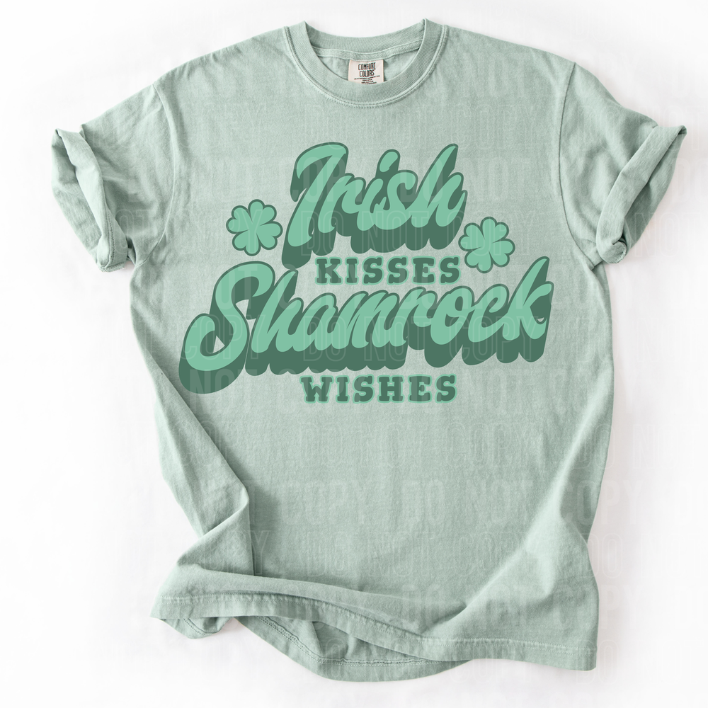 Irish Kisses Shamrock Wishes DTF Transfer
