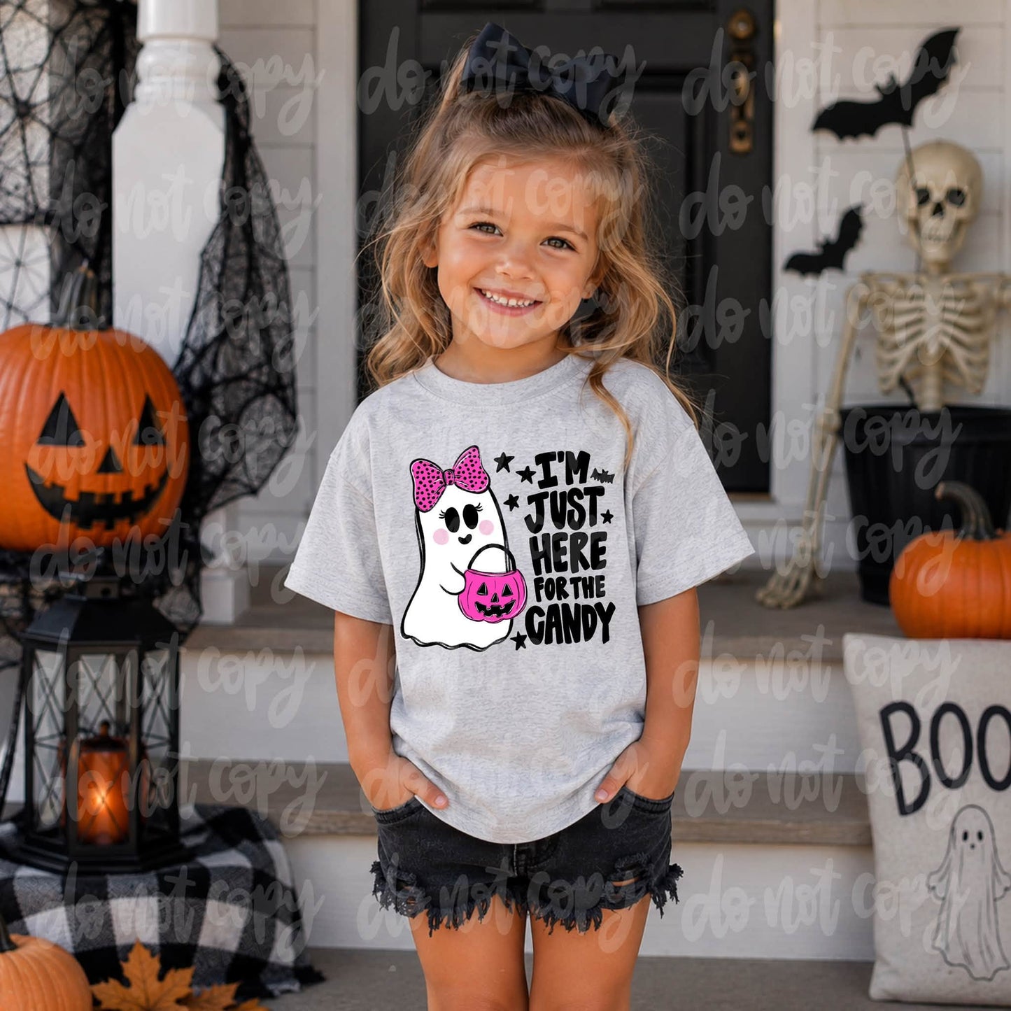 Just Here For The Candy Girl Ghost DTF Transfer